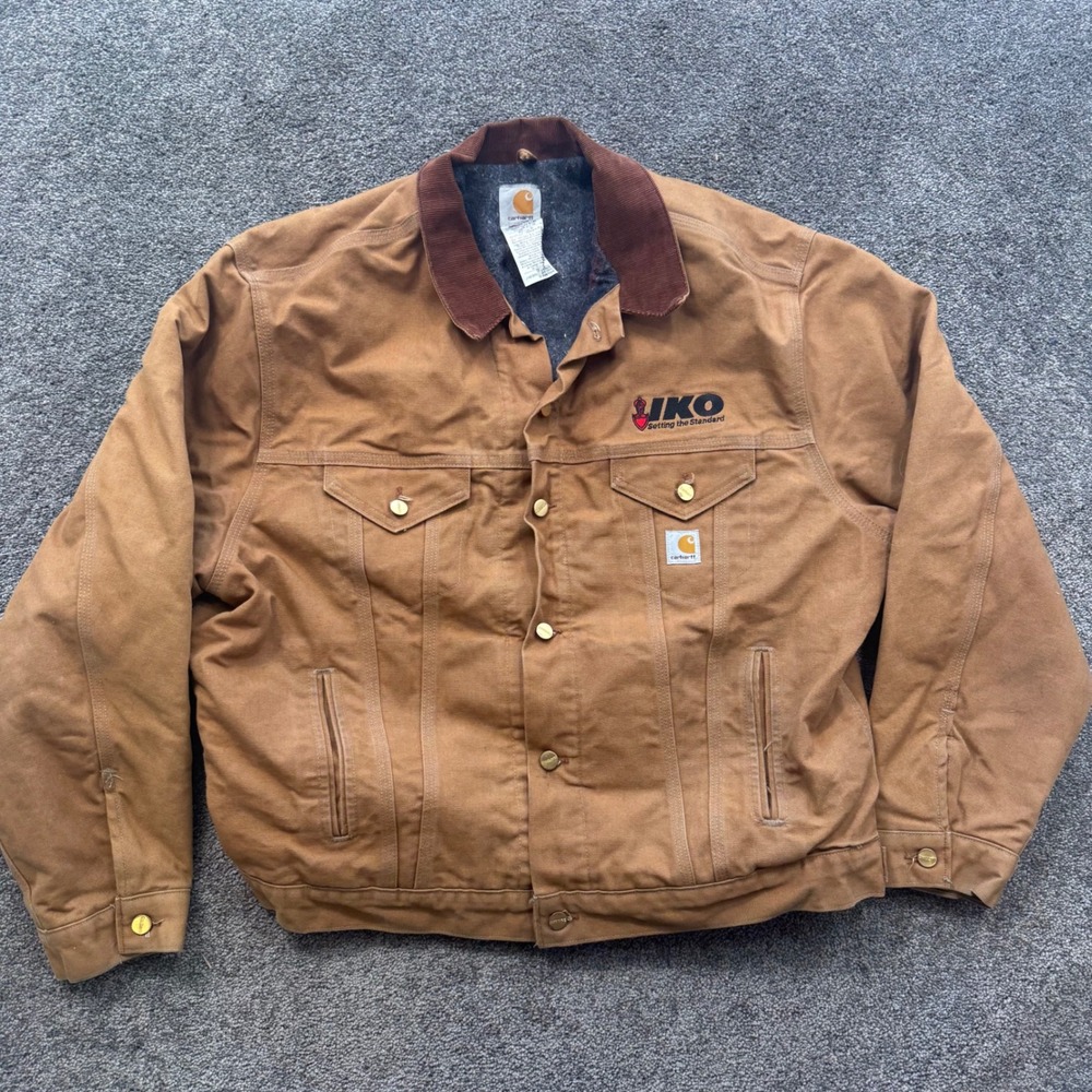 Vintage Carhartt J148 BRN Blanket Lined Detroit Jacket Brown Duck XL Regular USA